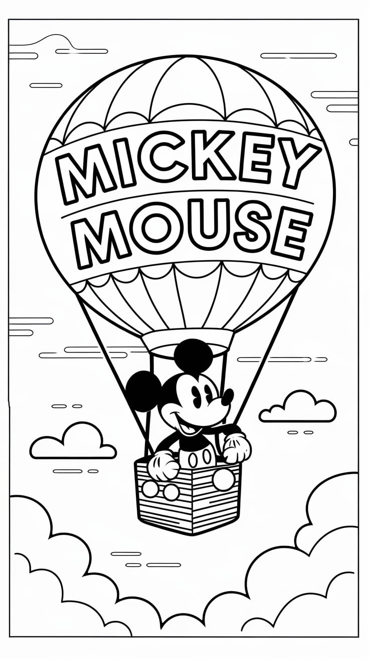 mickey mouse color pages