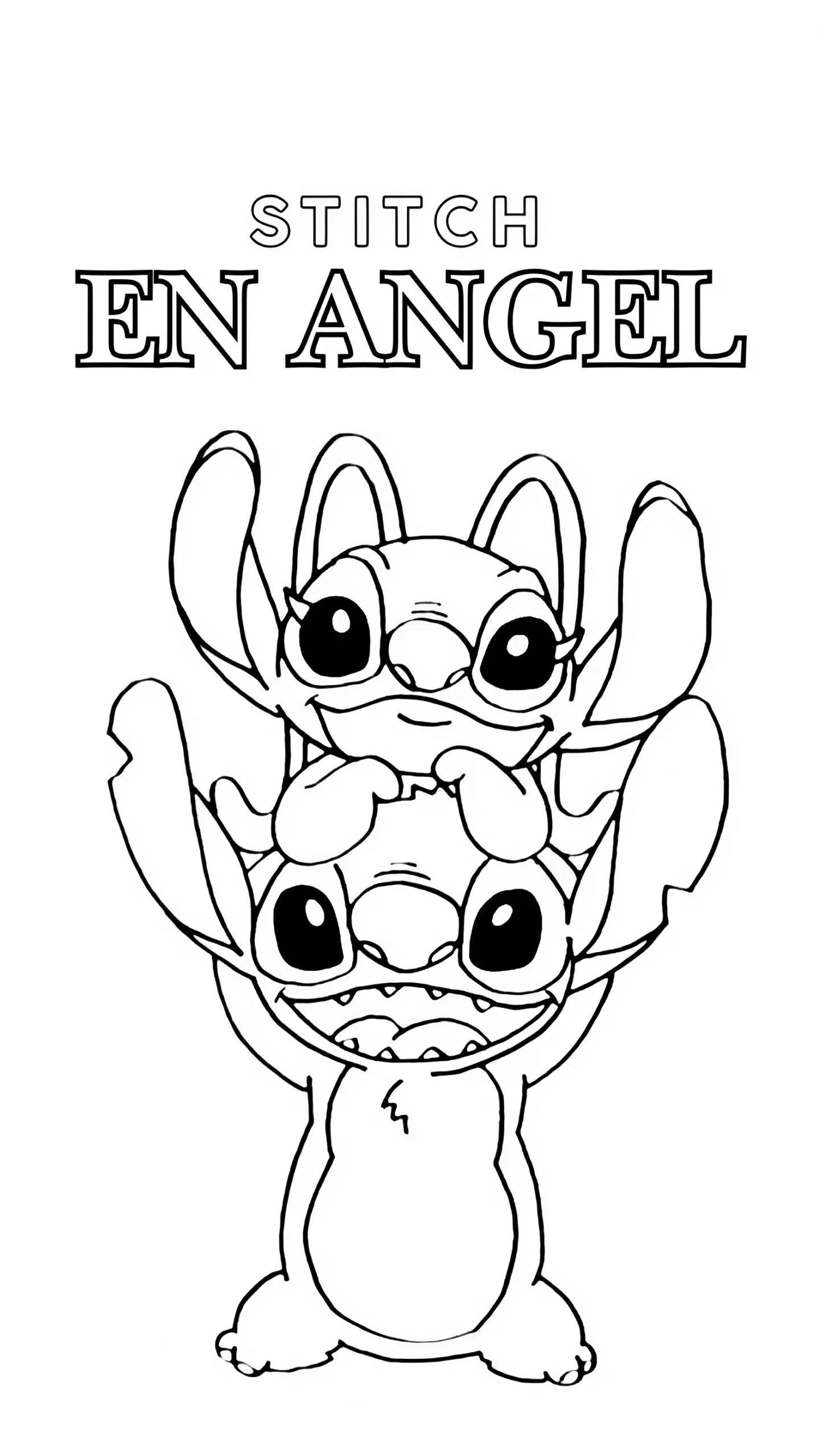 printable stitch and angel coloring pages