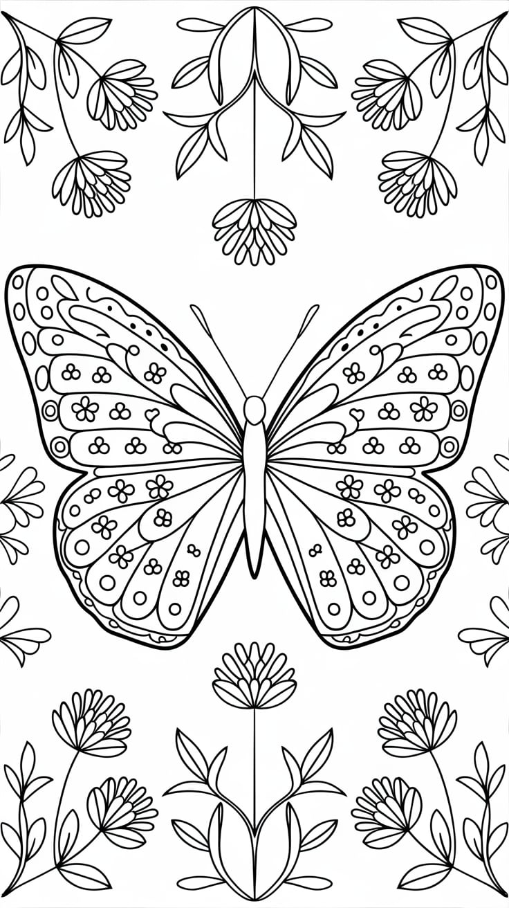 butterfly printable coloring page