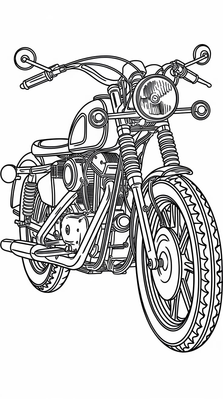 coloring page motorcycle