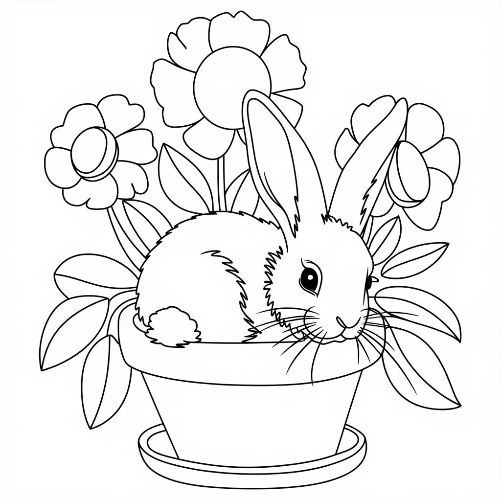 rabbit coloring book pages