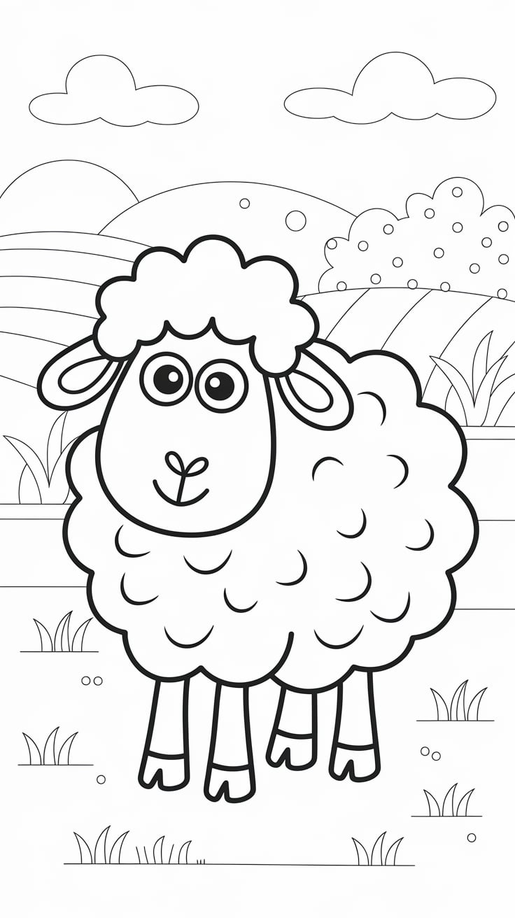 sheep spring coloring pages