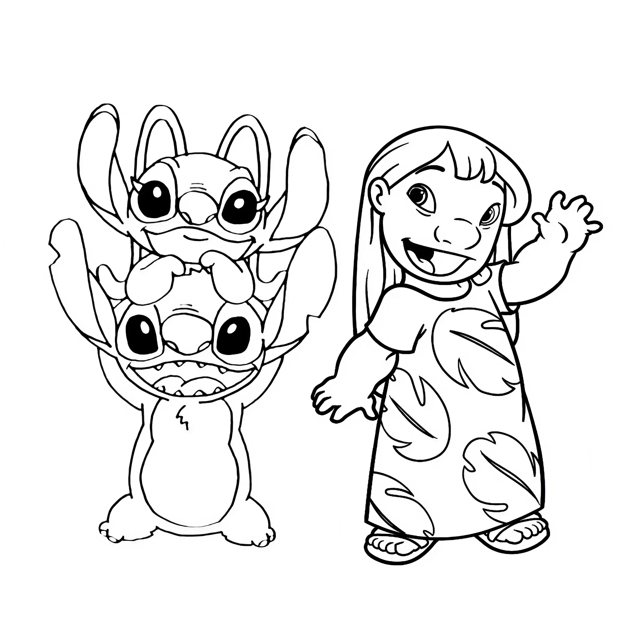 angel lilo and stitch coloring pages