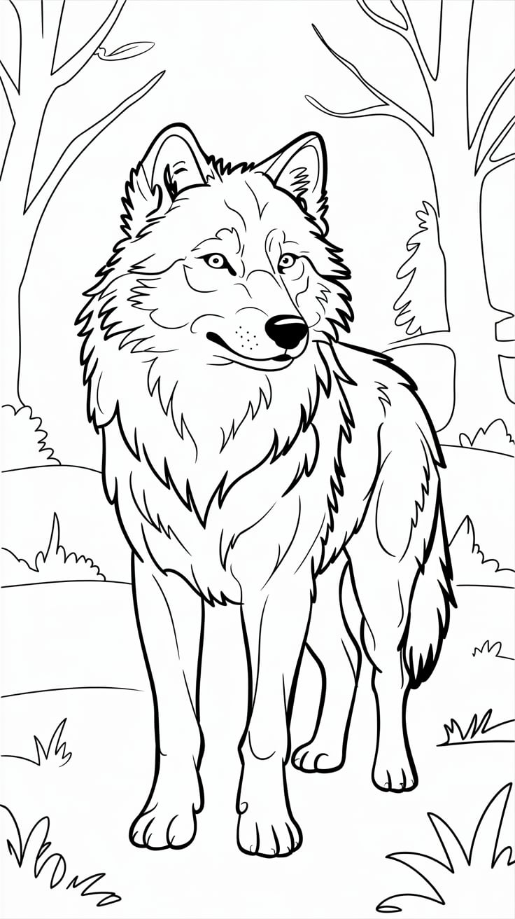adult coloring pages wolf