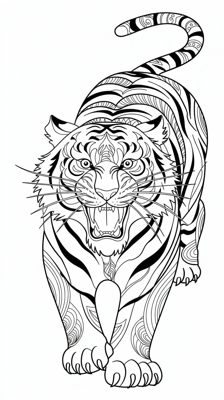 free printable tiger coloring pages