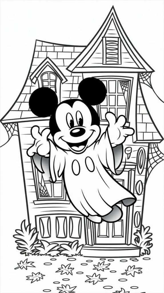 mickey halloween coloring pages
