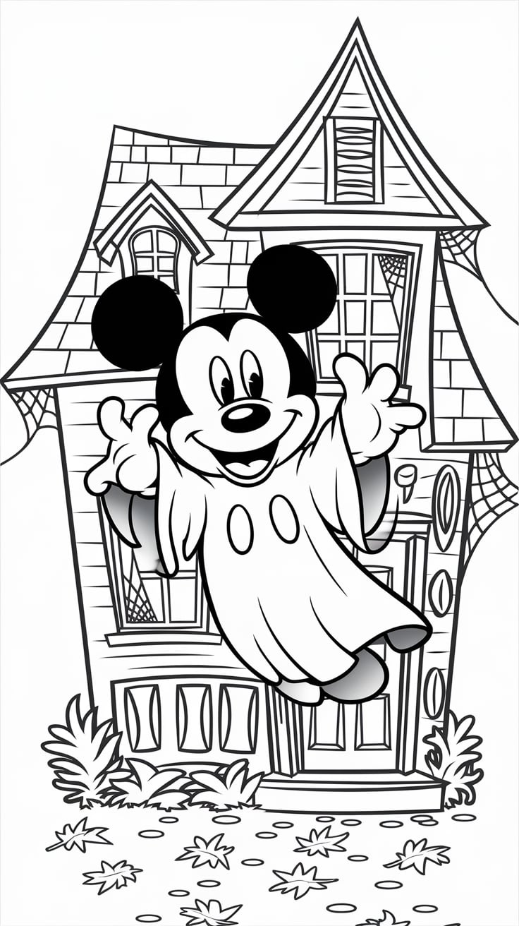 mickey halloween coloring pages