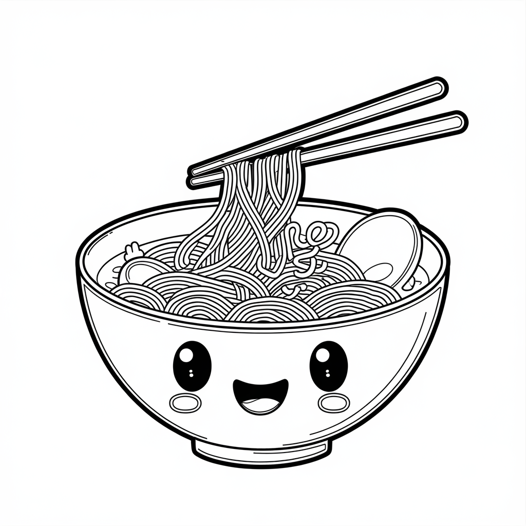 kawaii food coloring pages