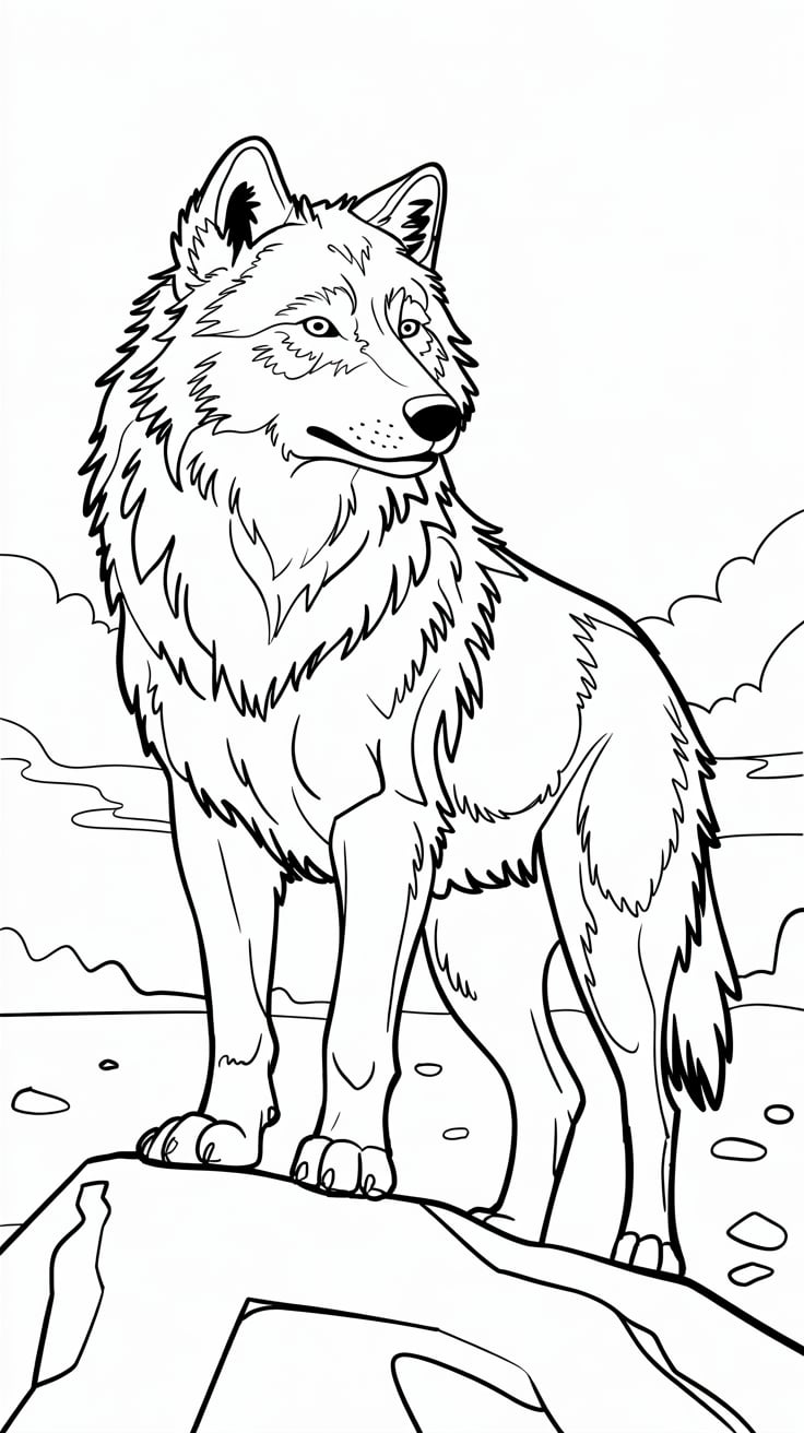 adult wolf coloring pages