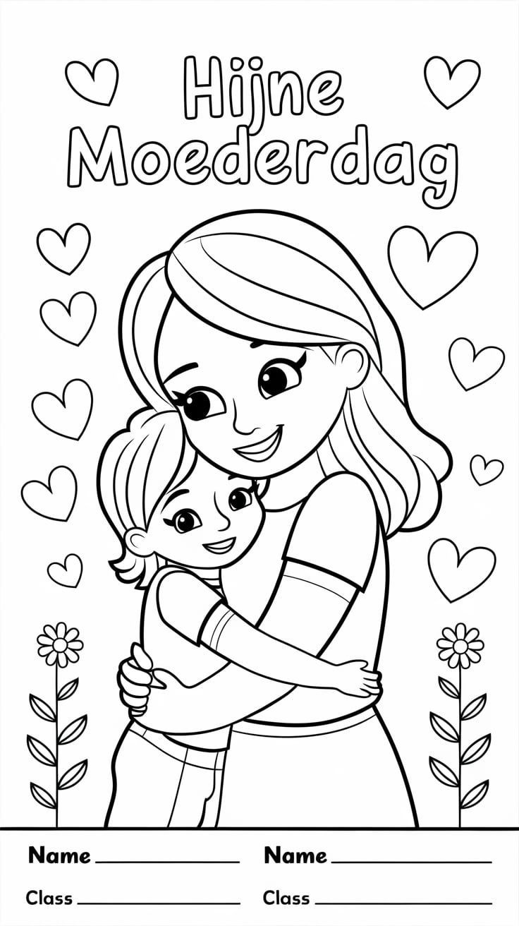 mother's day coloring pages printable