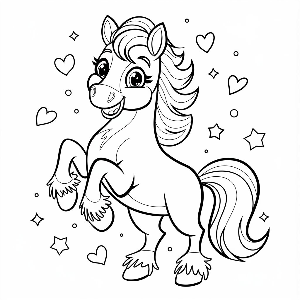 realistic horse coloring pages