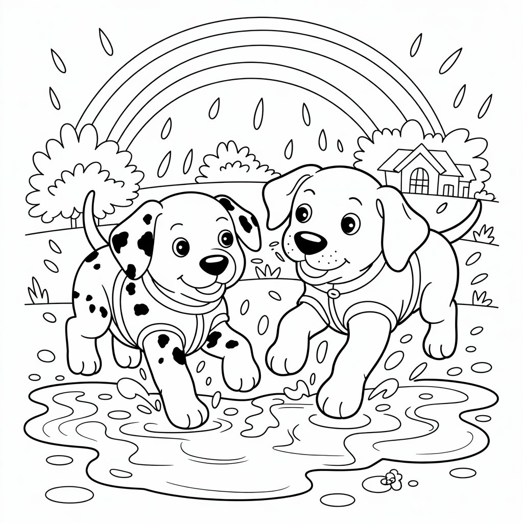 puppies coloring pages printable