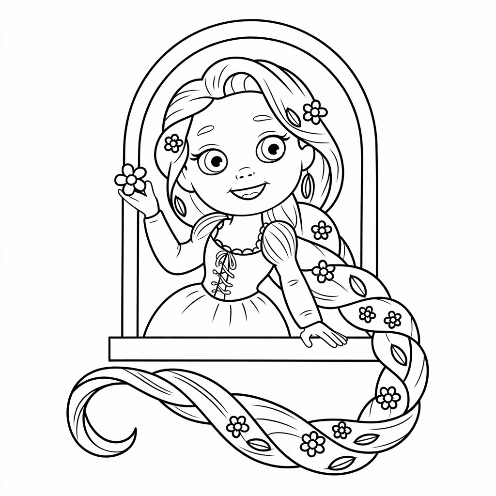 rapunzel coloring book pages