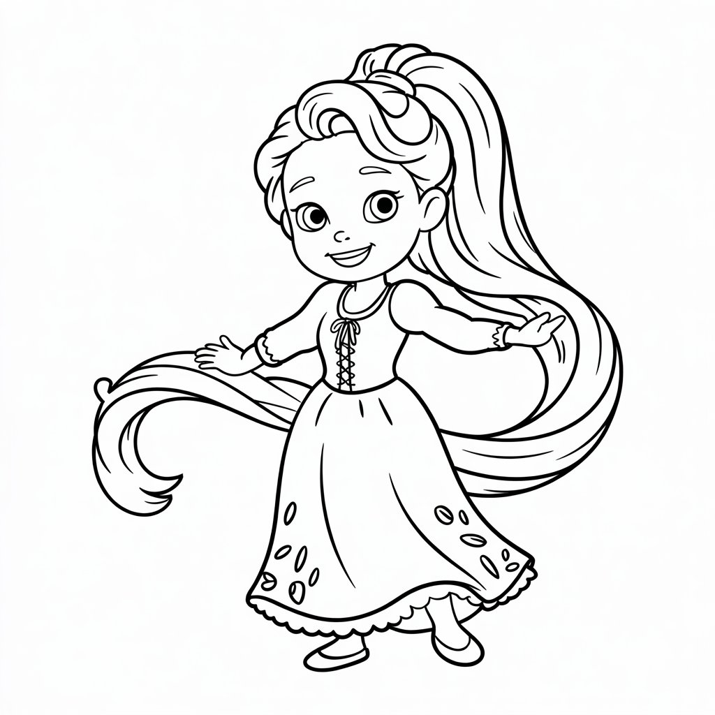 coloring pages princess rapunzel