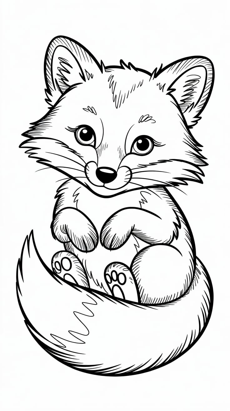 coloring page fox
