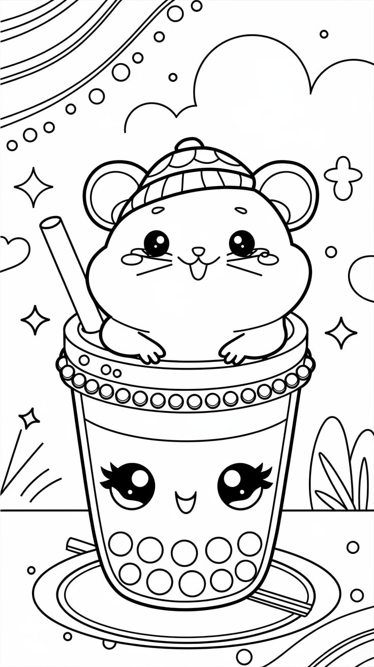 easy hamster coloring pages