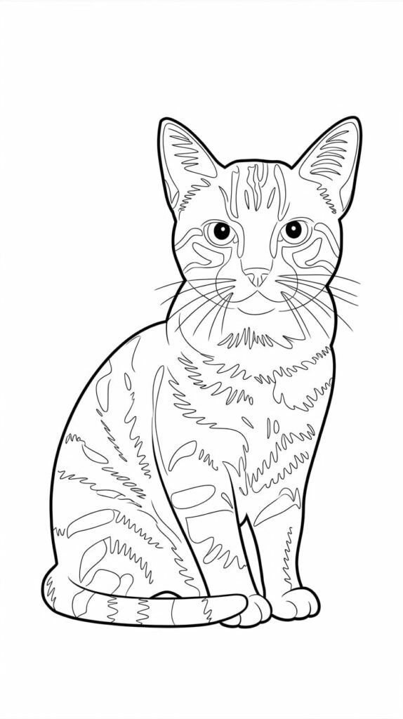 cute cat coloring page