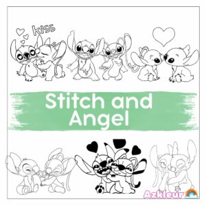 Stitch and Angel coloring pages