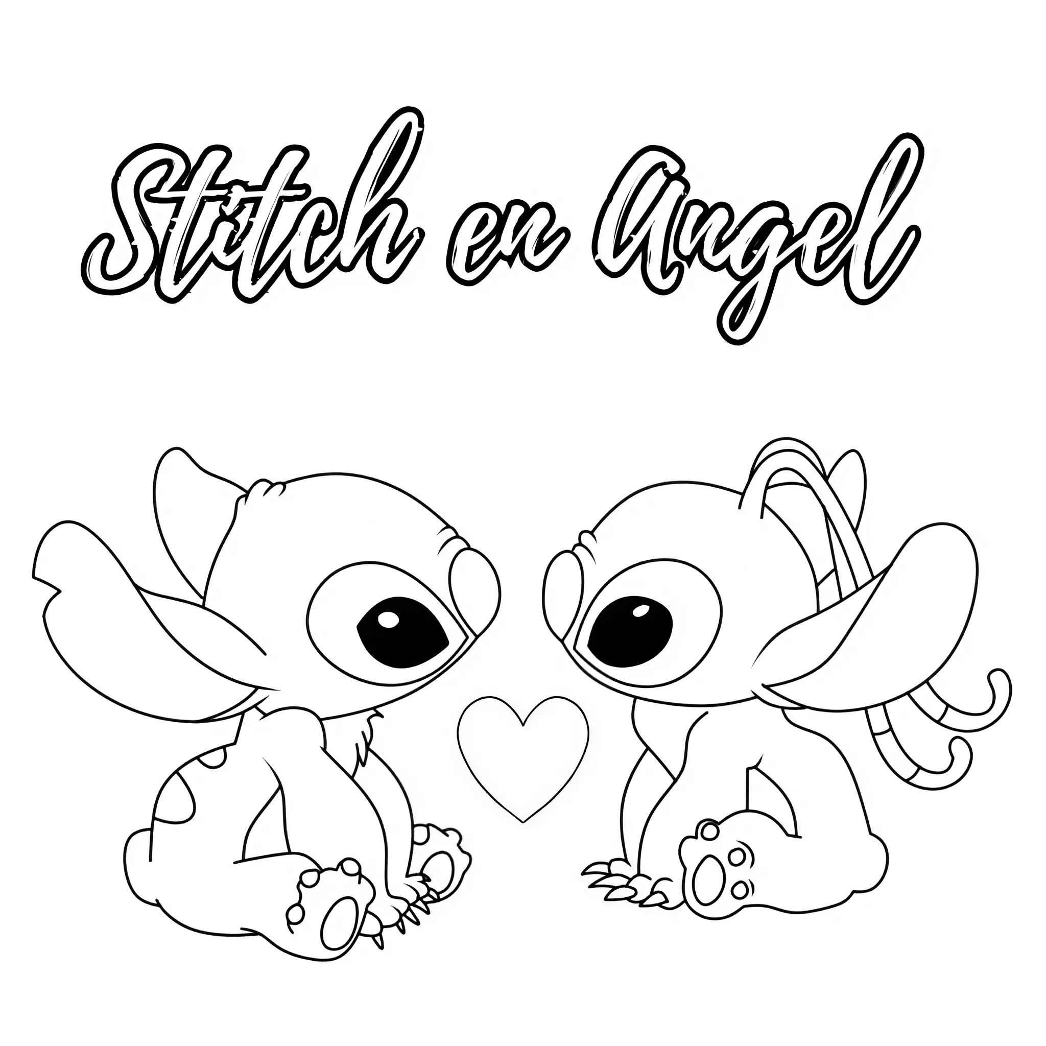stitch and angel coloring sheets