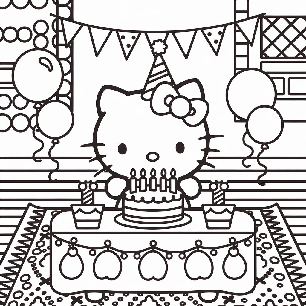 party hat coloring page
