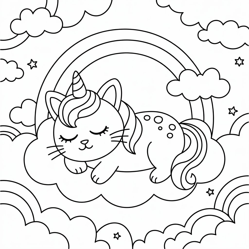unicorn cat coloring pages