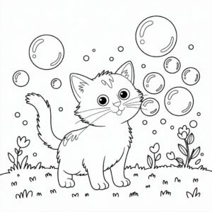 cat coloring pages cute