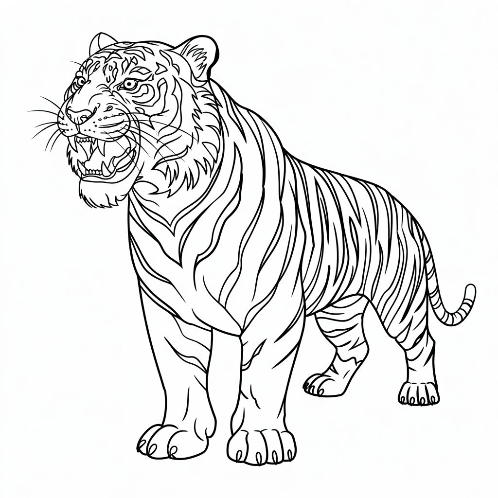 tiger coloring book pages