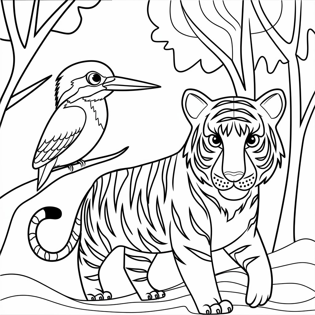 cute printable tiger coloring pages