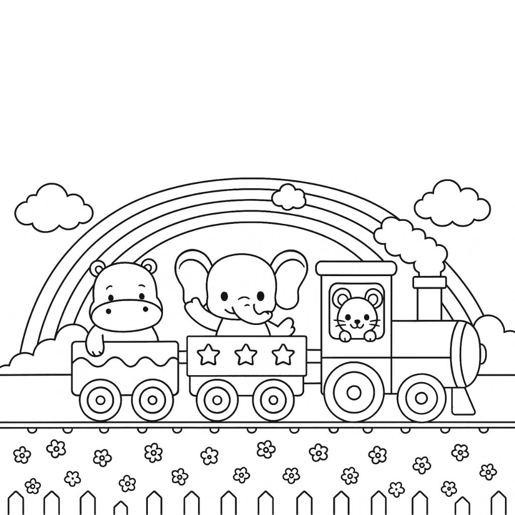 train coloring pages