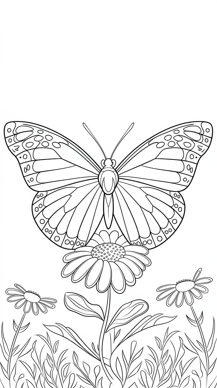 butterfly coloring pages for kindergarten