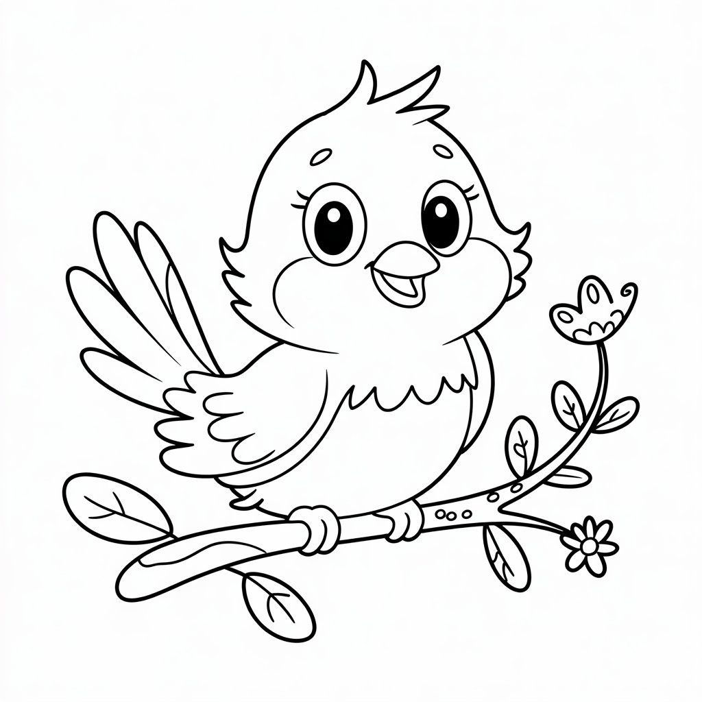 coloring page bird