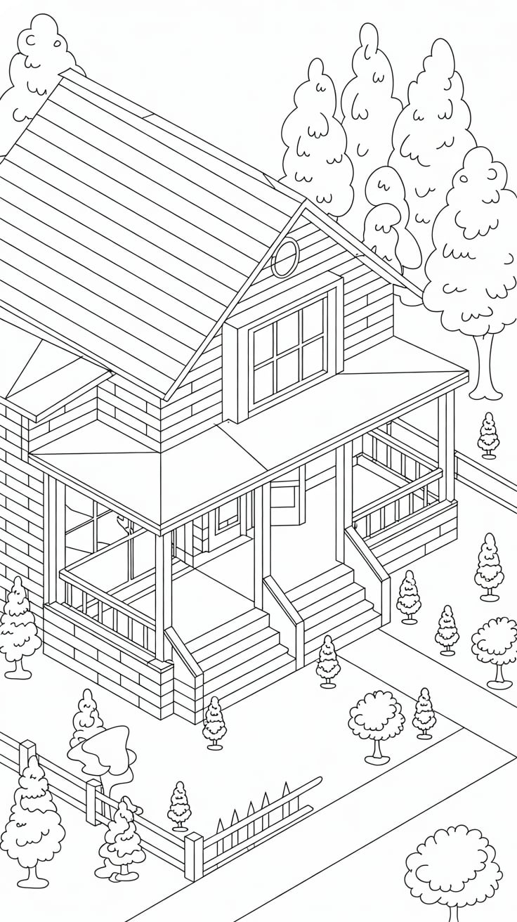 coloring pages houses printables