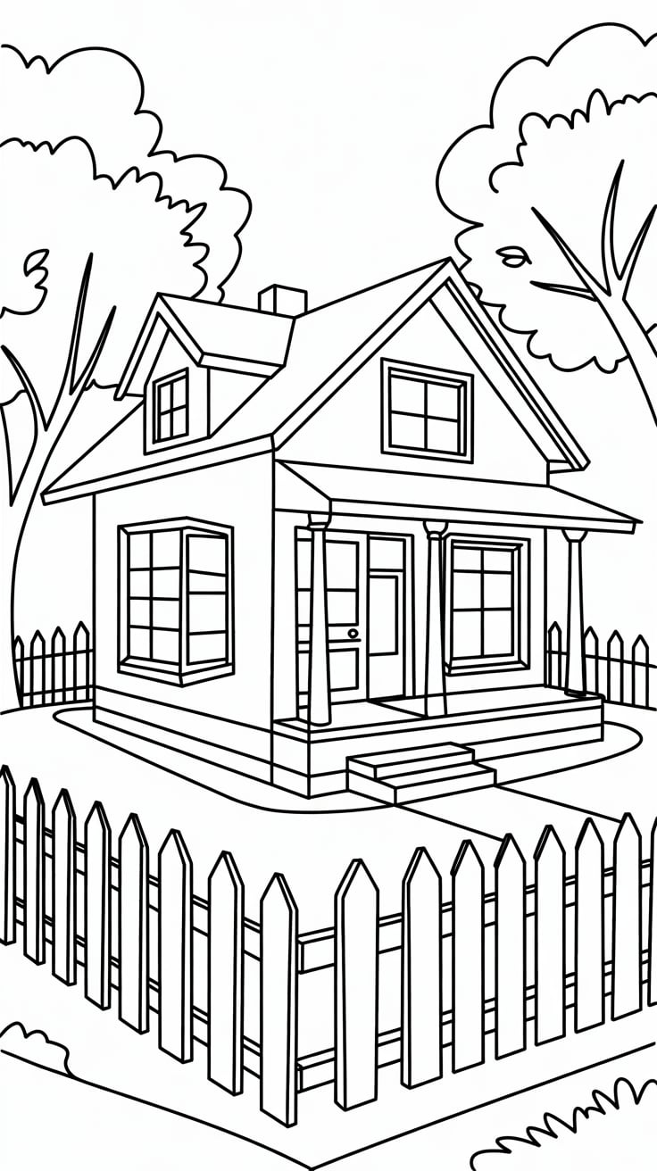 coloring pages houses