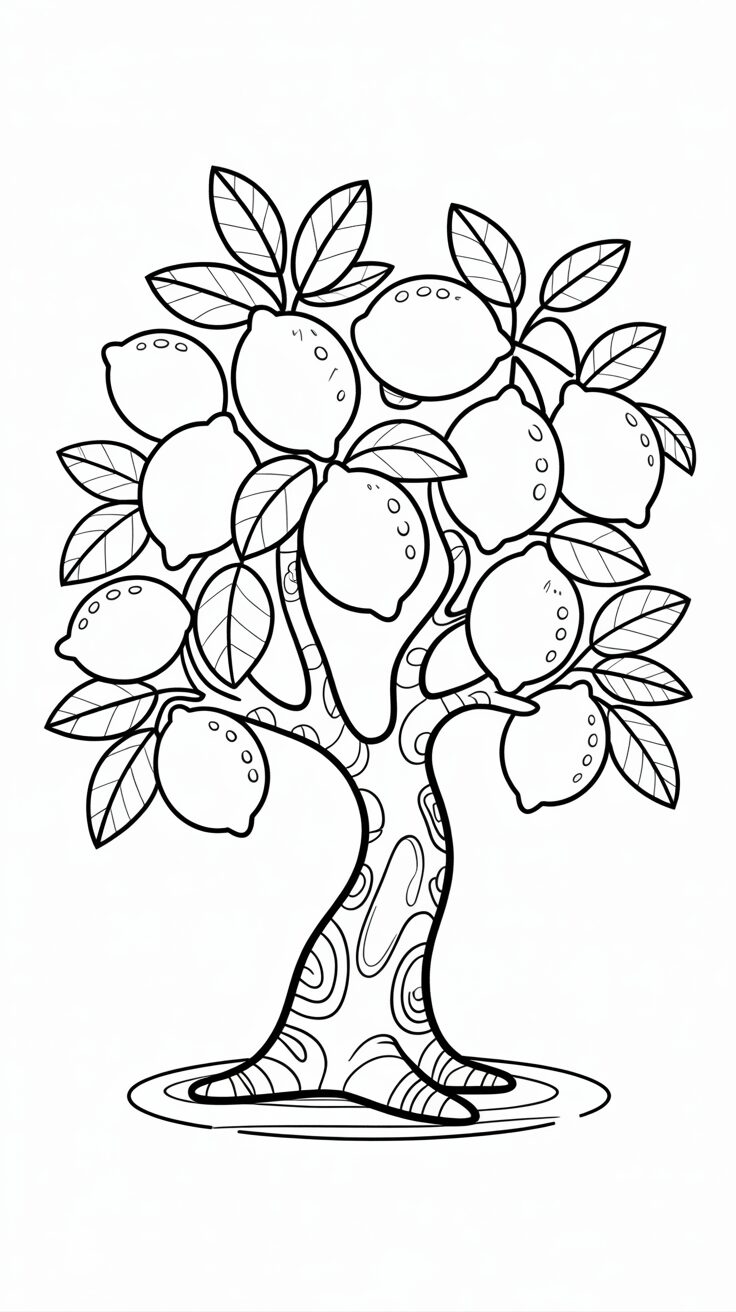 Lemon Tree Full of Juicy Lemons coloring