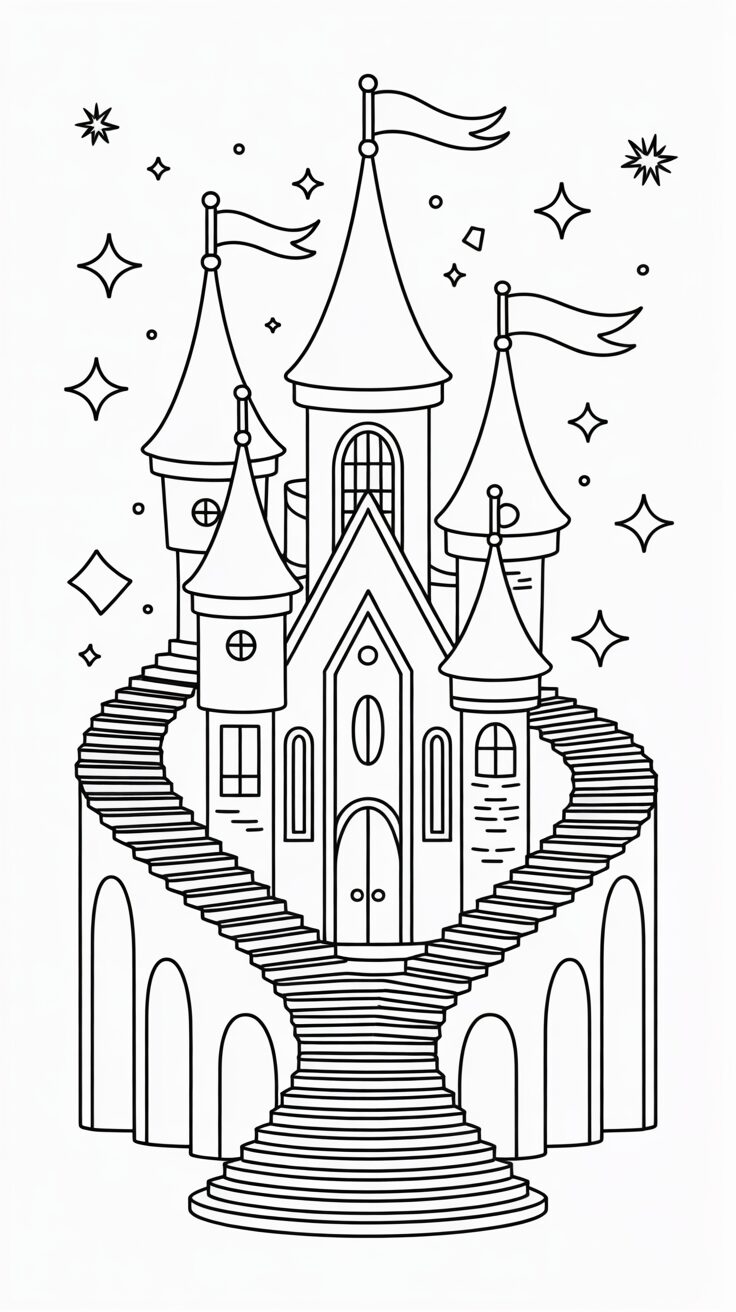 Coloring Page Magical Castle
