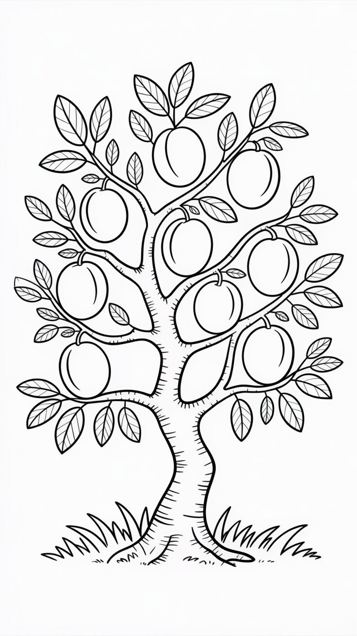 Plum Tree with Round Fruits