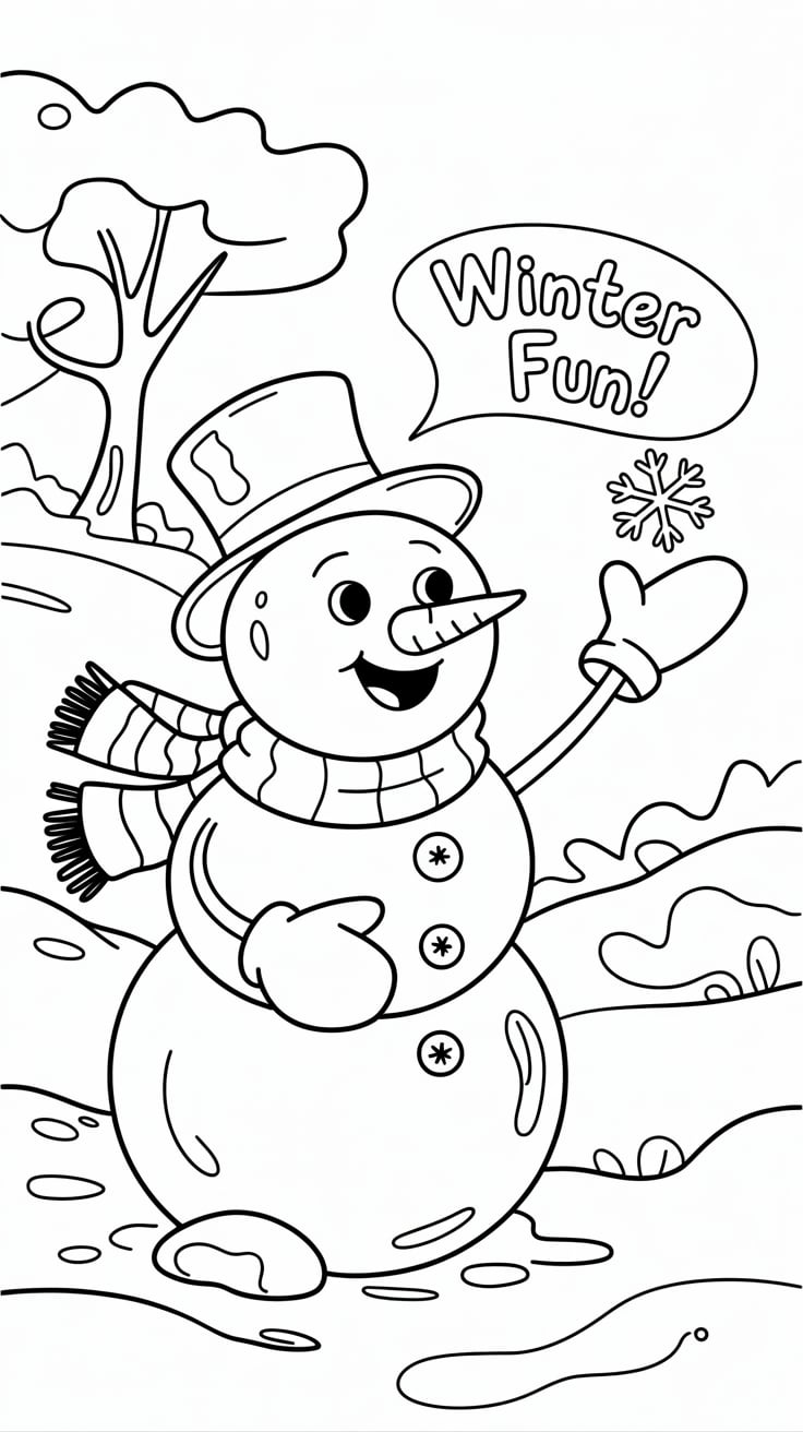 snowman coloring page