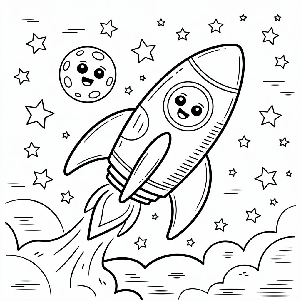 rocket coloring pages