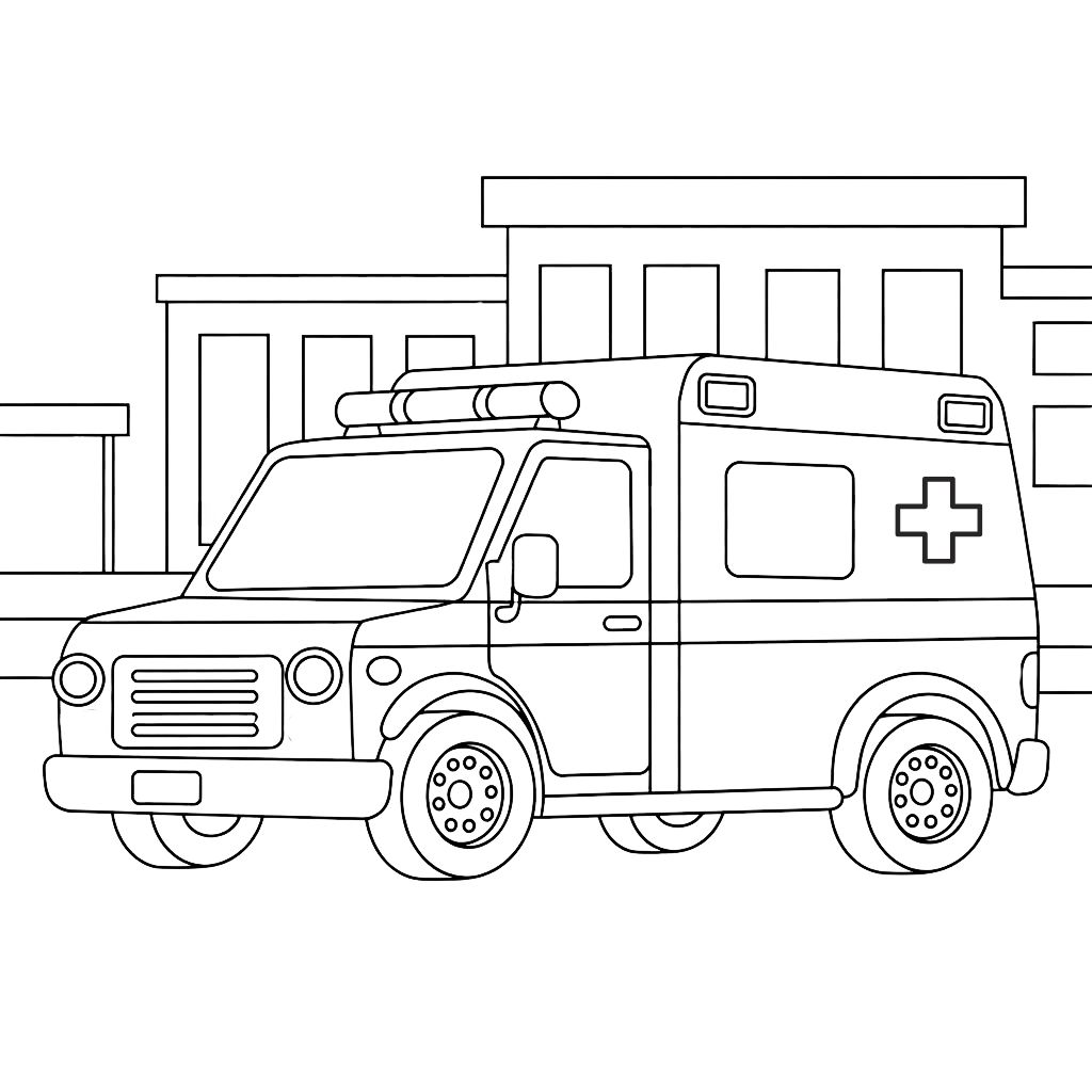 coloring pages ambulance