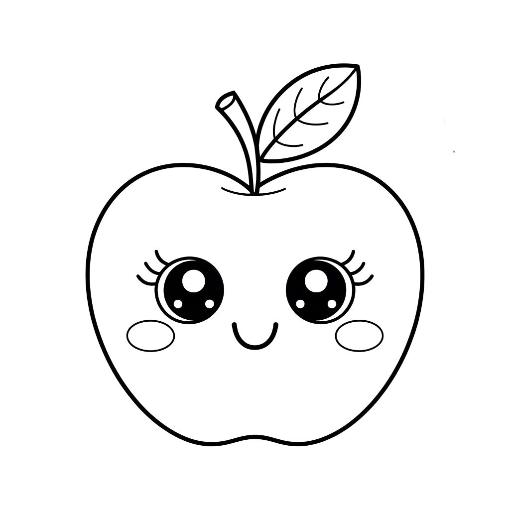 apple fruit coloring page