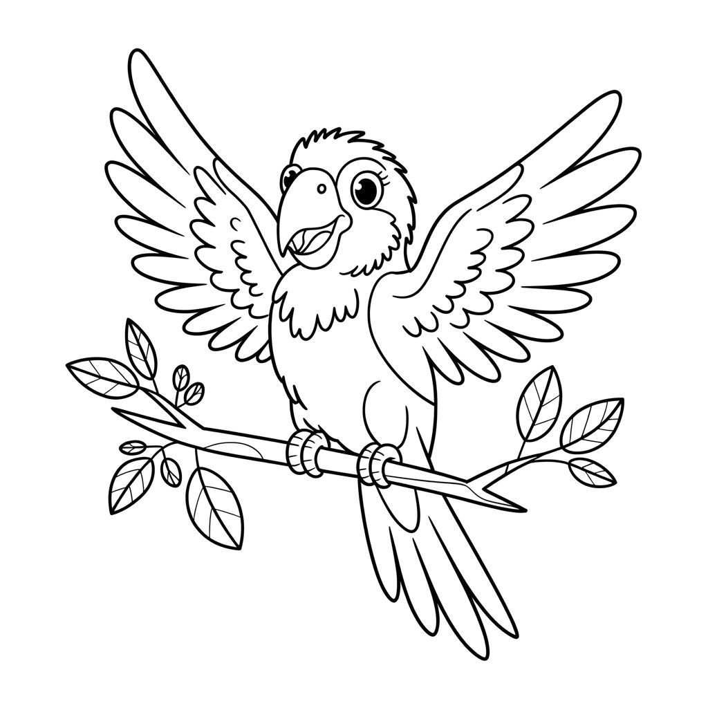 parrots coloring pages