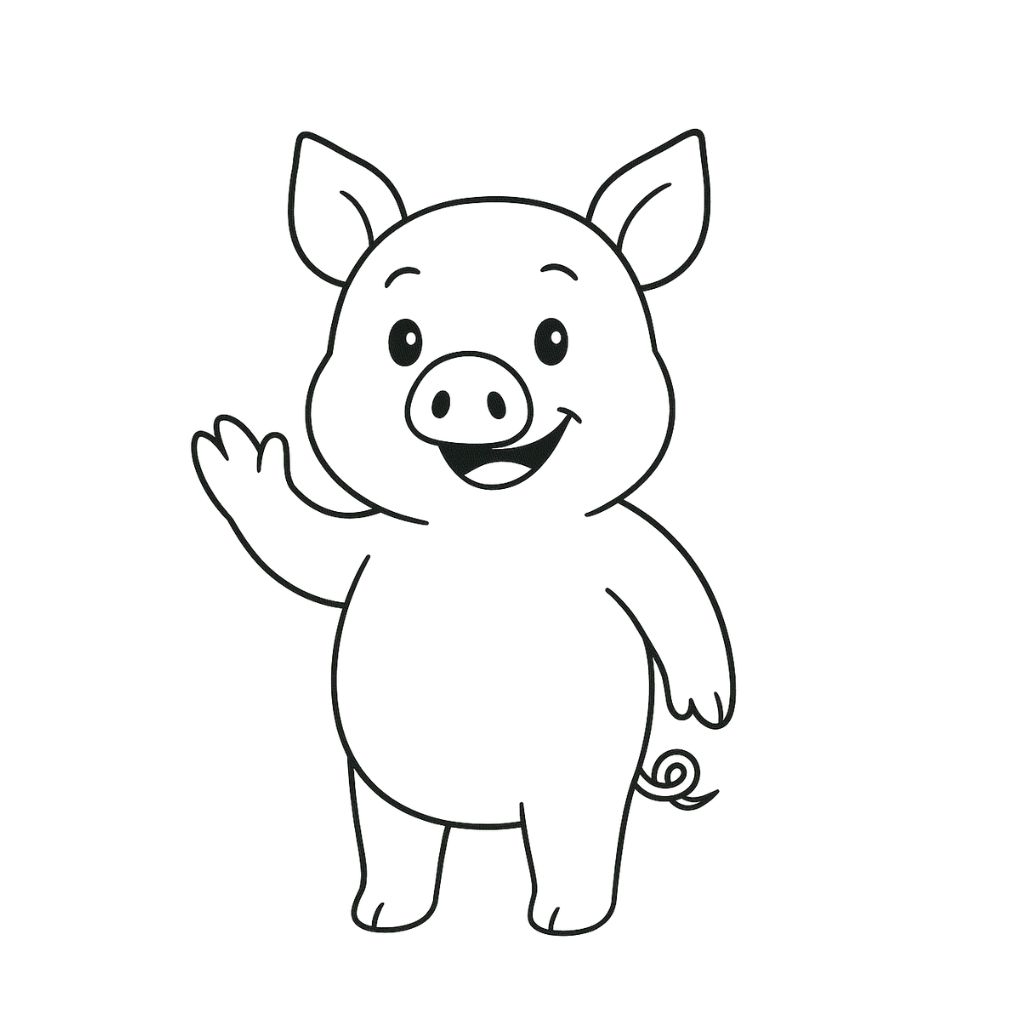 baby pig coloring page