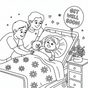 coloring pages get well soon