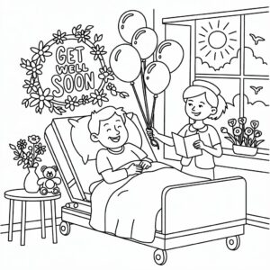 get well soon coloring sheets