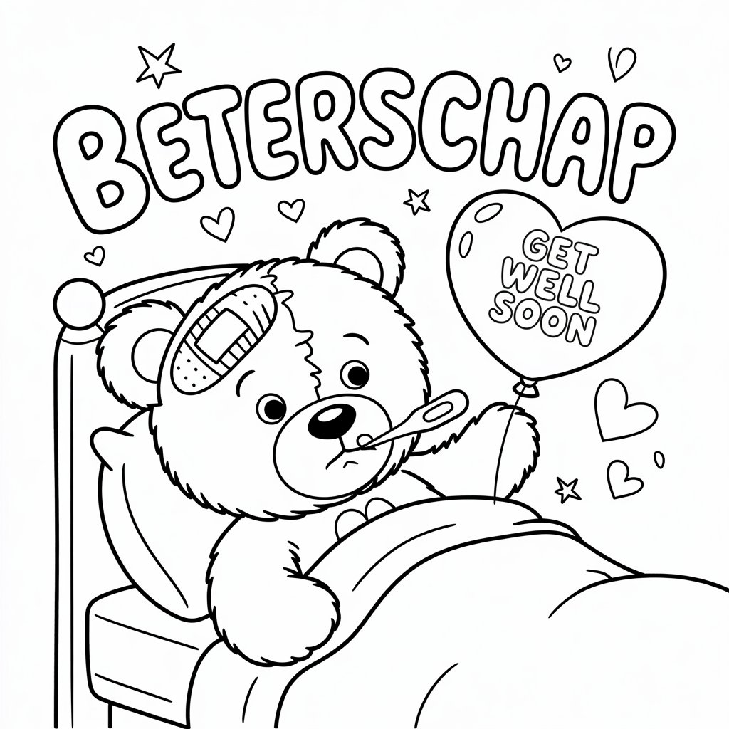get well soon coloring pages