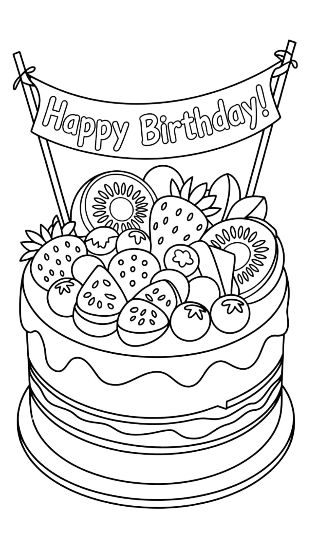birthday cake color pages