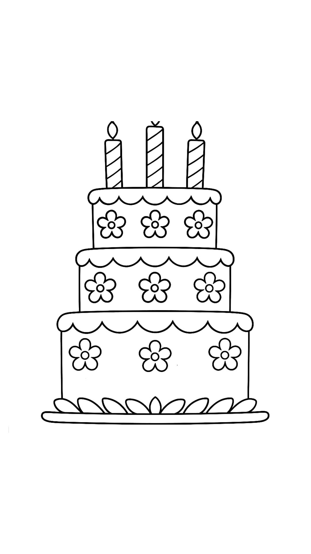 birthday cake coloring sheet