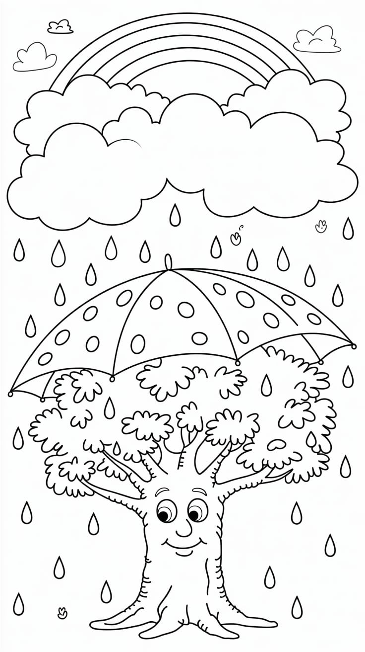 trees coloring sheets