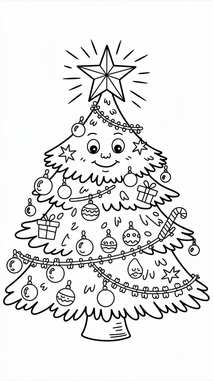 christmas tree coloring book