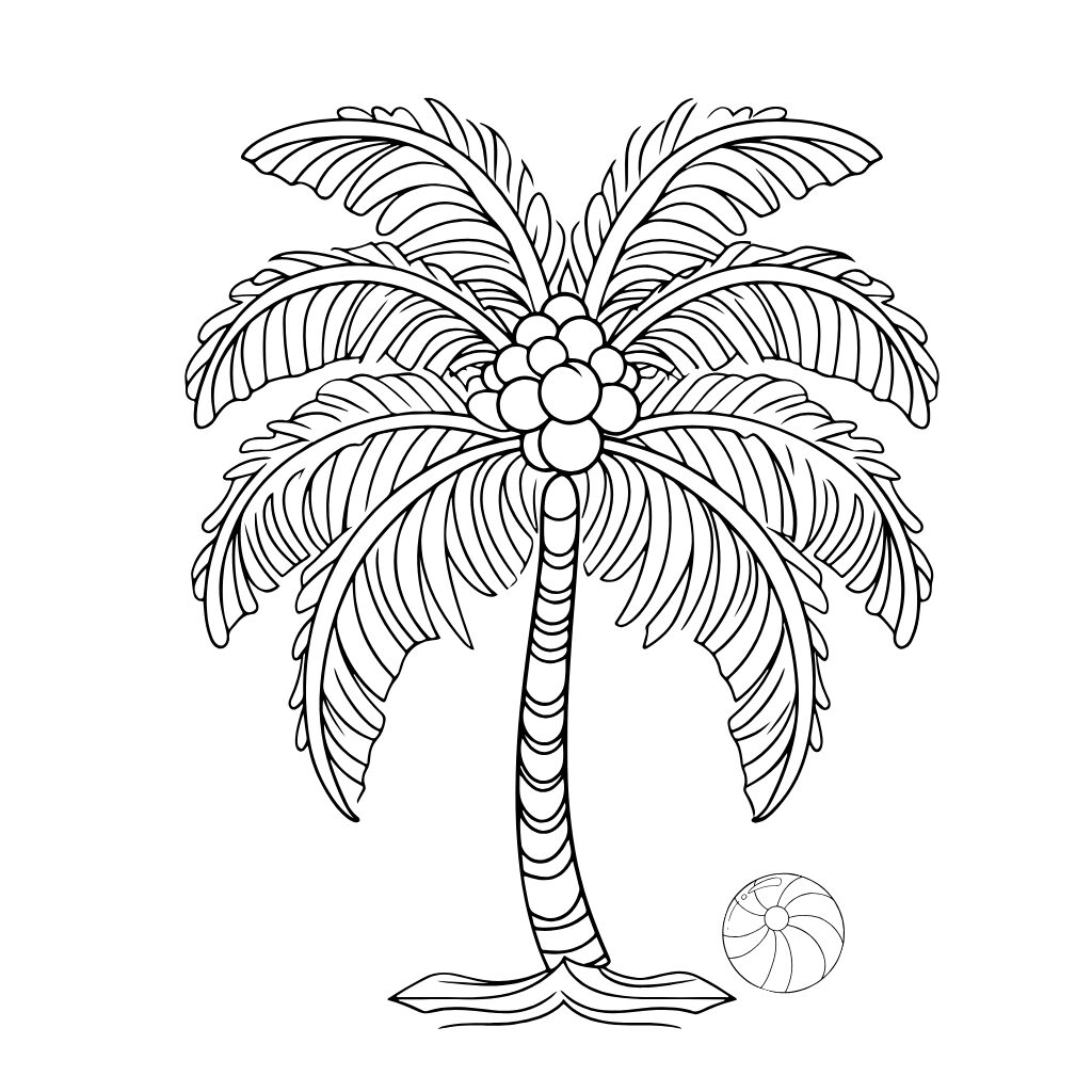 palm tree coloring pages